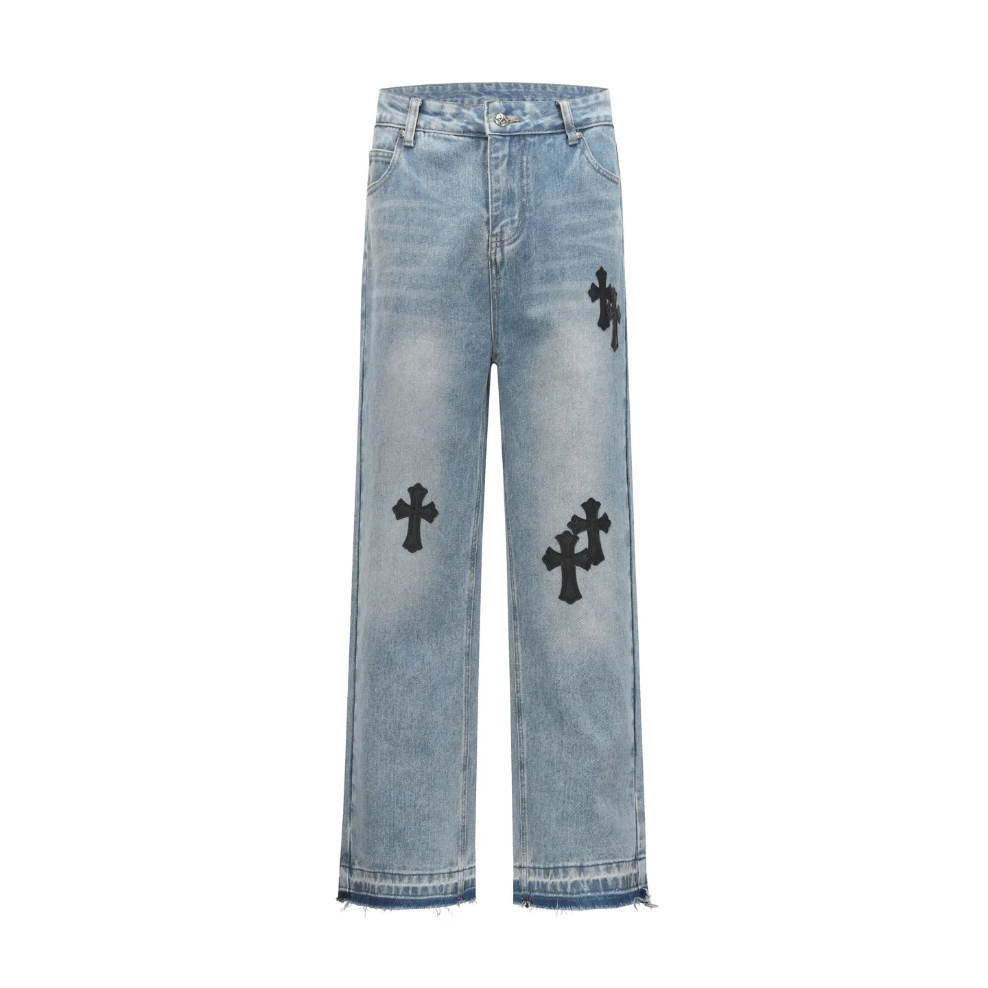 P260 Cross-border model, please do not place an order if you are pursuing quality - Chrome Hearts/Chrome Hearts Cross ✝️ Inlaid embroidered washed jeans, trousers and casual pants - High weight, high density and high quality. The wool is soft, delicate and skin-friendly. It feels soft and silky. It has excellent warmth and skin-friendly properties. - Customized weaving and dyeing, no color difference. No matter the fabric or workmanship details, it beats the ordinary version on the market - Hardware zipper accessories are all customized, full of details -Colour: washed blue -Size: 28 30 32 34 36